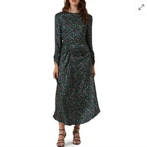 ASTR THE LABEL Ruched Long Sleeve Midi Dress Size Small